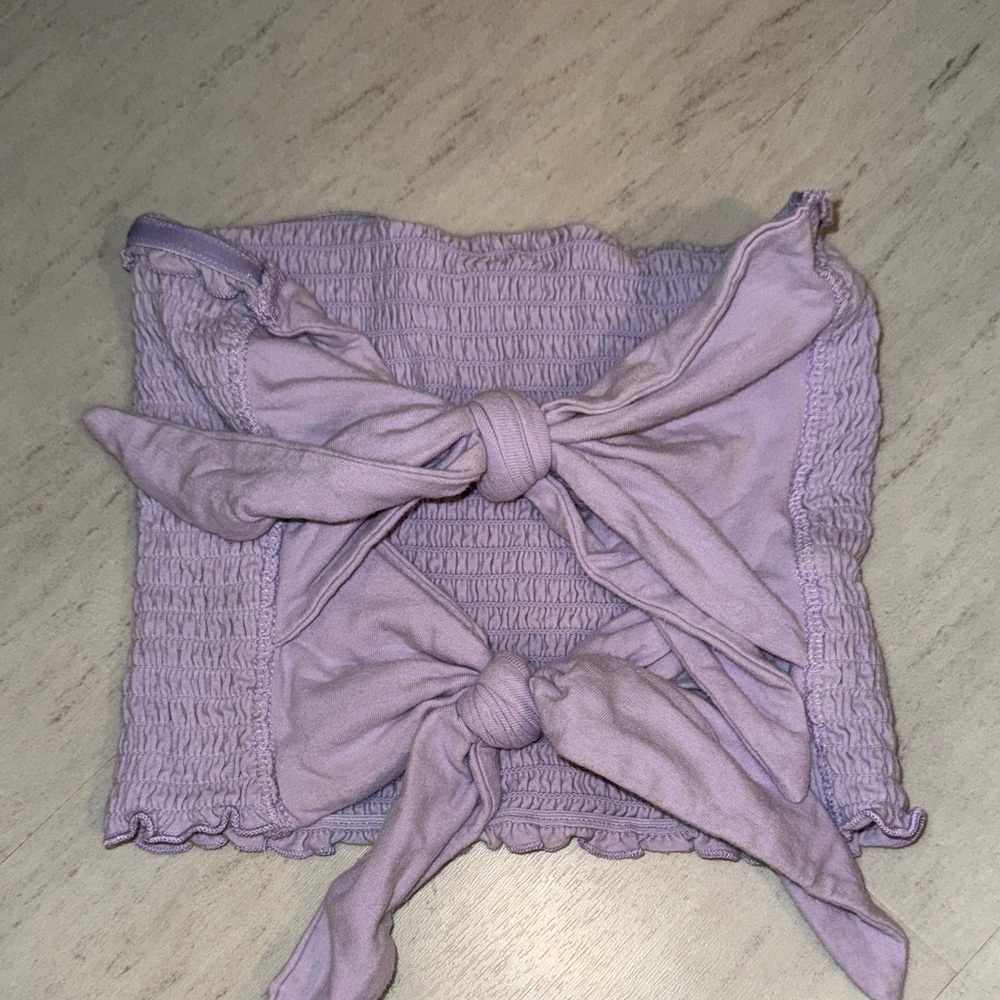 Hollister Lavender Smocked Crop Top